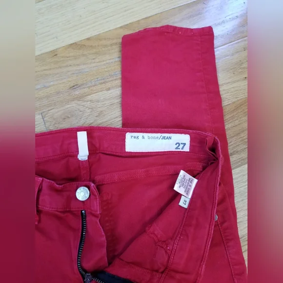 Rag & Bone red skinny jean - Picture 2 of 2